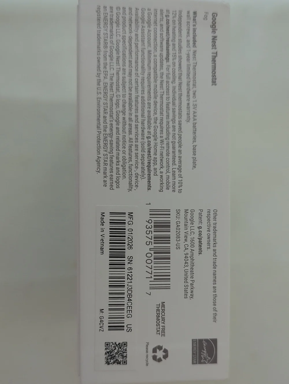 Google Nest Thermostat